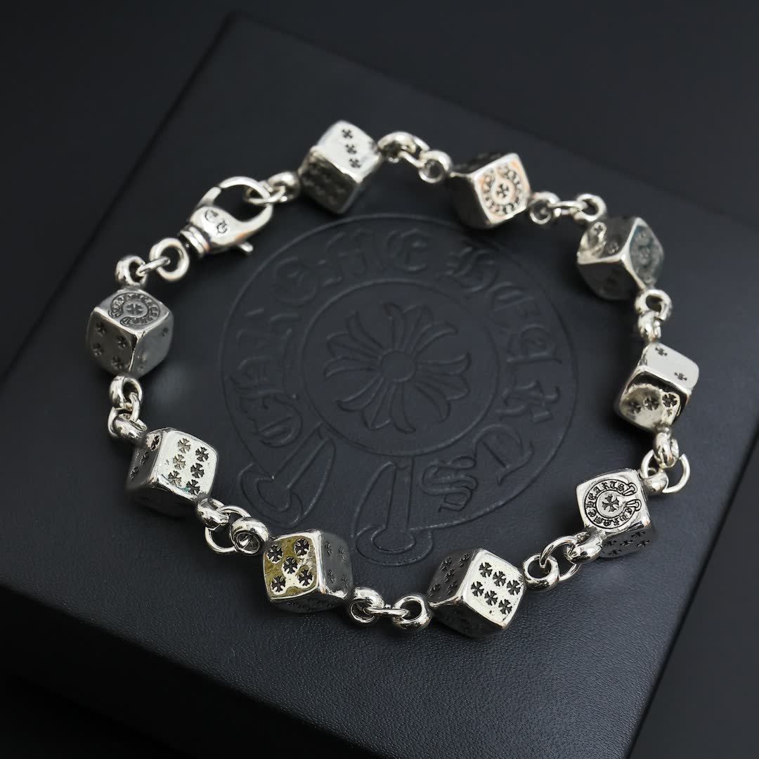 Chrome Hearts Dice Charm Necklace and Bracelet Set